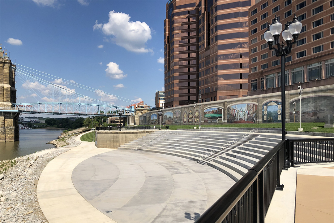 Convention center lobby interior